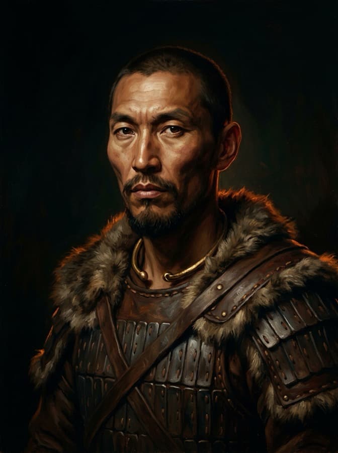 Artistic portrait of Attila the Hun